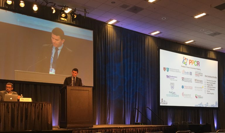 Former Pediatric Proton Fellow Clayton Hess, MD Presenting PPCR Data at PTCOG 2018